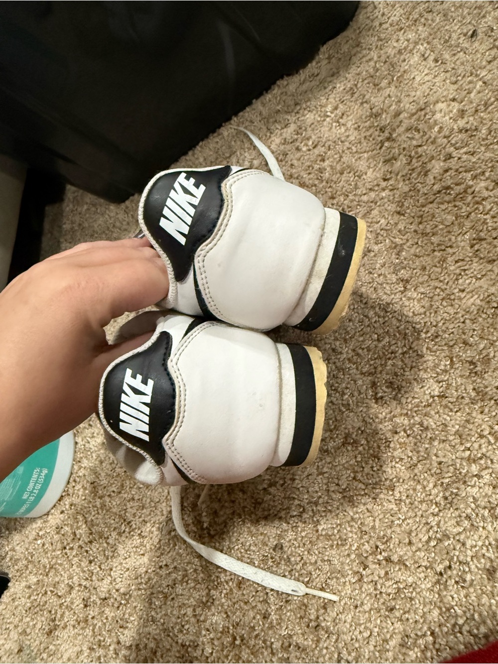 Nike Cortez Women’s Size 8 White Black Leather Retro Sneakers - Picture 5 of 9